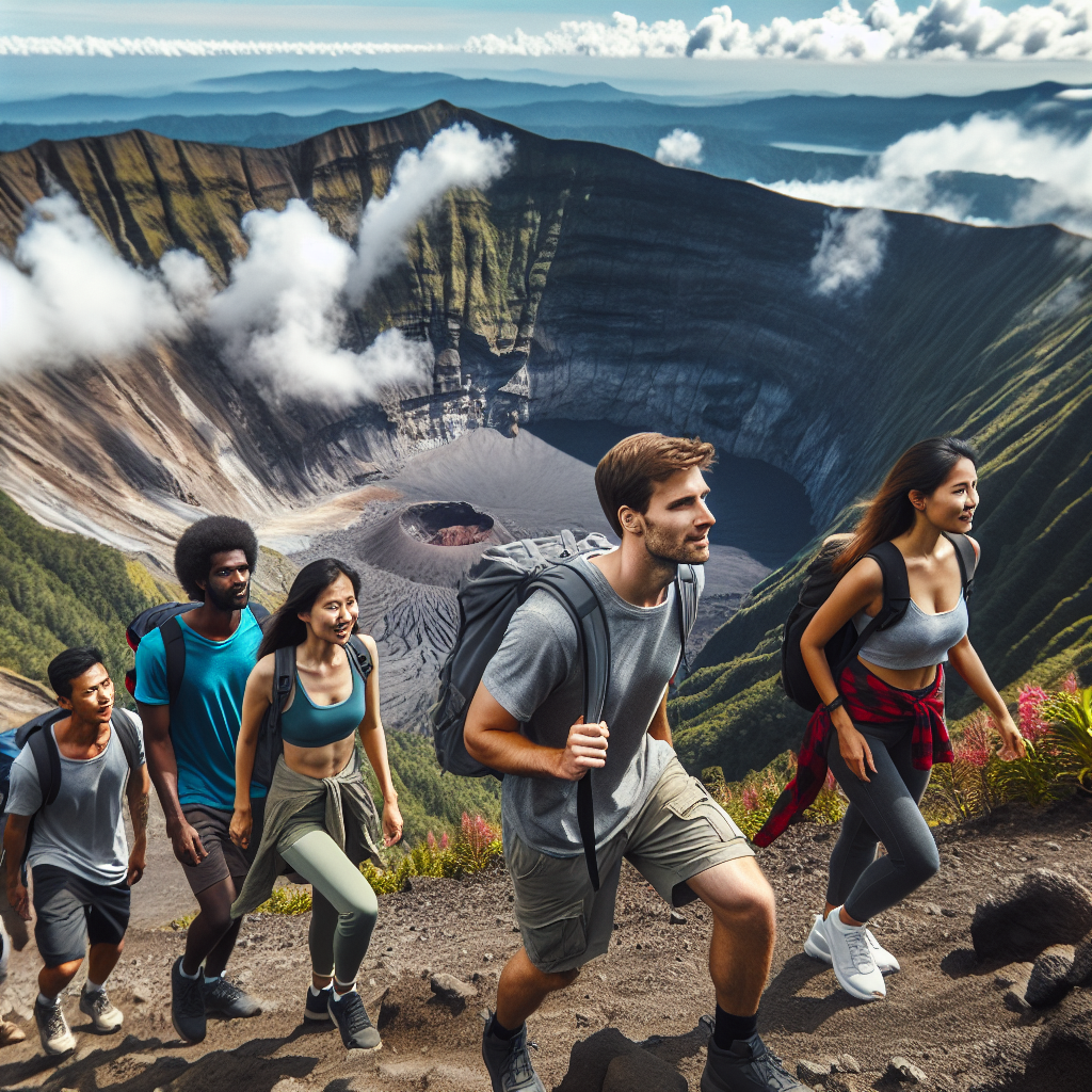 Hiking a volcano